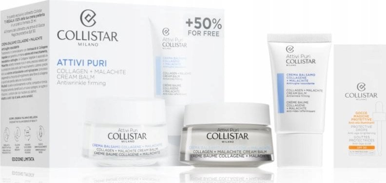 Collistar COLLISTAR SET (COLLAGEN BALM CREAM + SALICYLIC ACID LOTION 15ML + SELF TANNING DROPS SAMPLE + COSMETICS BAG)