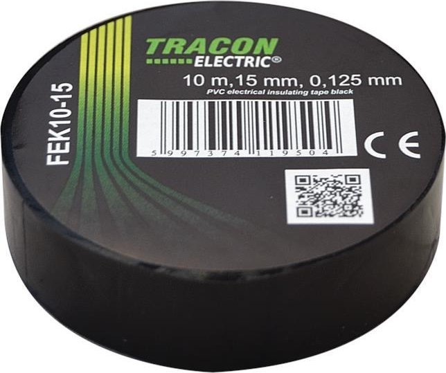 Tracon Electric Taśma izolacyjna 10mx15mm czarna