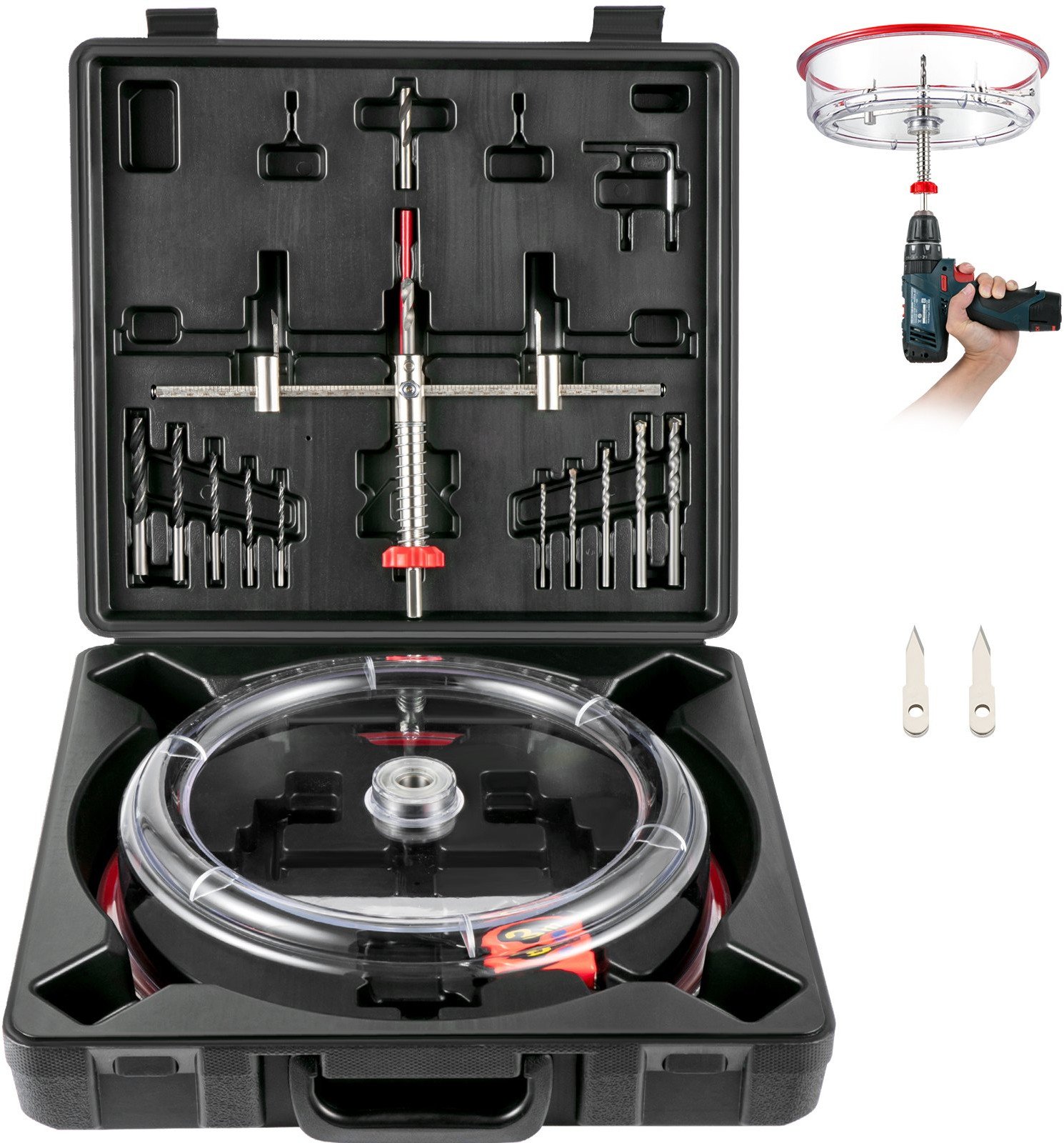 Regulowana Piła do Otworów 40-200 mm Dwa Wymienne Wiertła