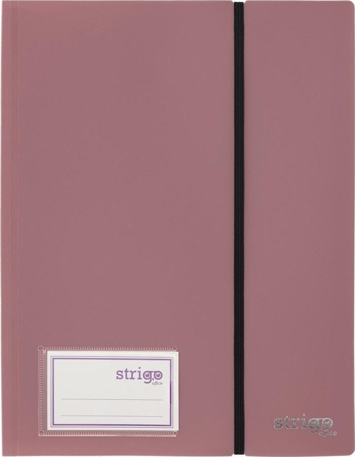 Album ofertowy A4 30kosz. z gumką ciemnoróż STRIGO