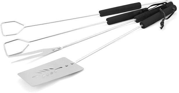 ZESTAW AKCESORIÓW DO GRILLOWANIA - ŁOPATKA, WIDELEC, SZCZYPCE