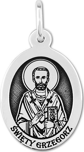 WĘC - Twój Jubiler Medalik srebrny z wizerunkiem Św. Grzegorza