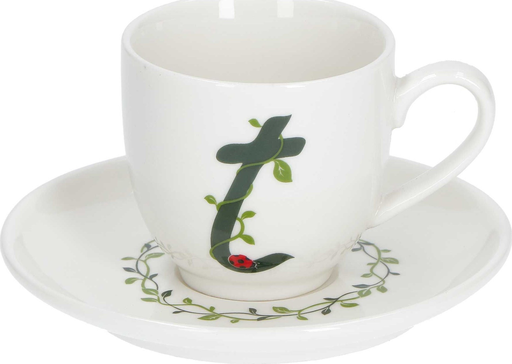 NPC Polska La Porcellana Bianca Filiżanka ze spodkiem 90 ml litera T