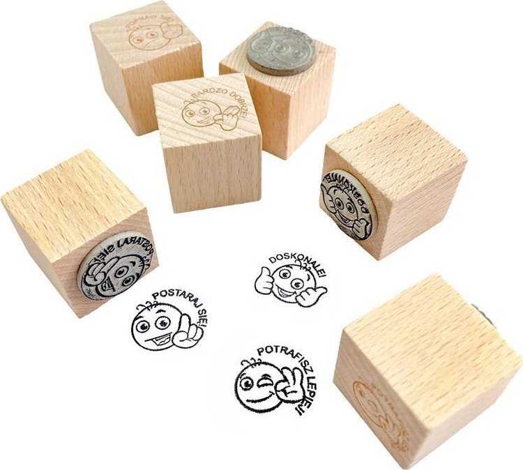 Pieczątki motywacyjne sześcienne polskie