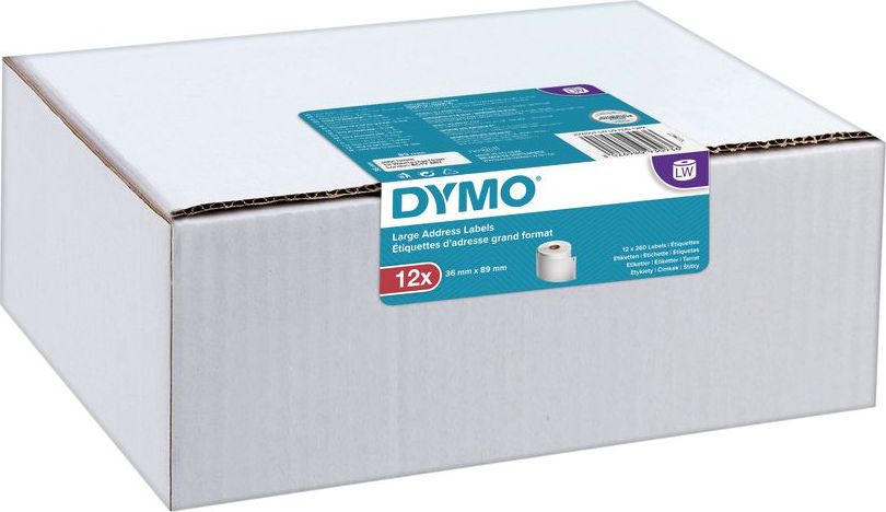 Dymo Etykiety adresowe duże 89x36mm biały 2093093 (12 rolek)