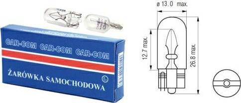 Carcommerce ŻARÓWKA 12V 10W T13 CAŁOSZKLANA