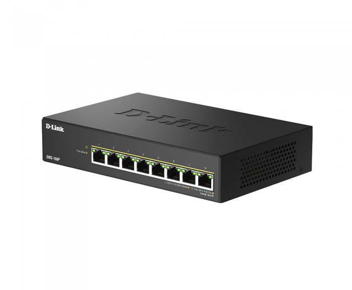 D-LINK 8 ports 2.5G/MultiGig PoE Unmanaged Switch Metal