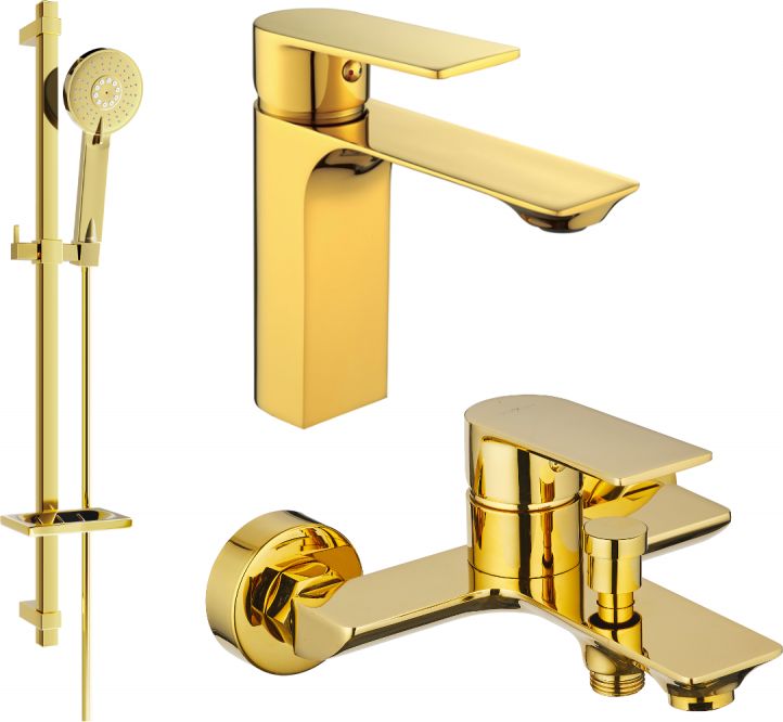 Mexen Mexen Alexa DQ40 zestaw wannowy, złoty - 71203DQ40-50