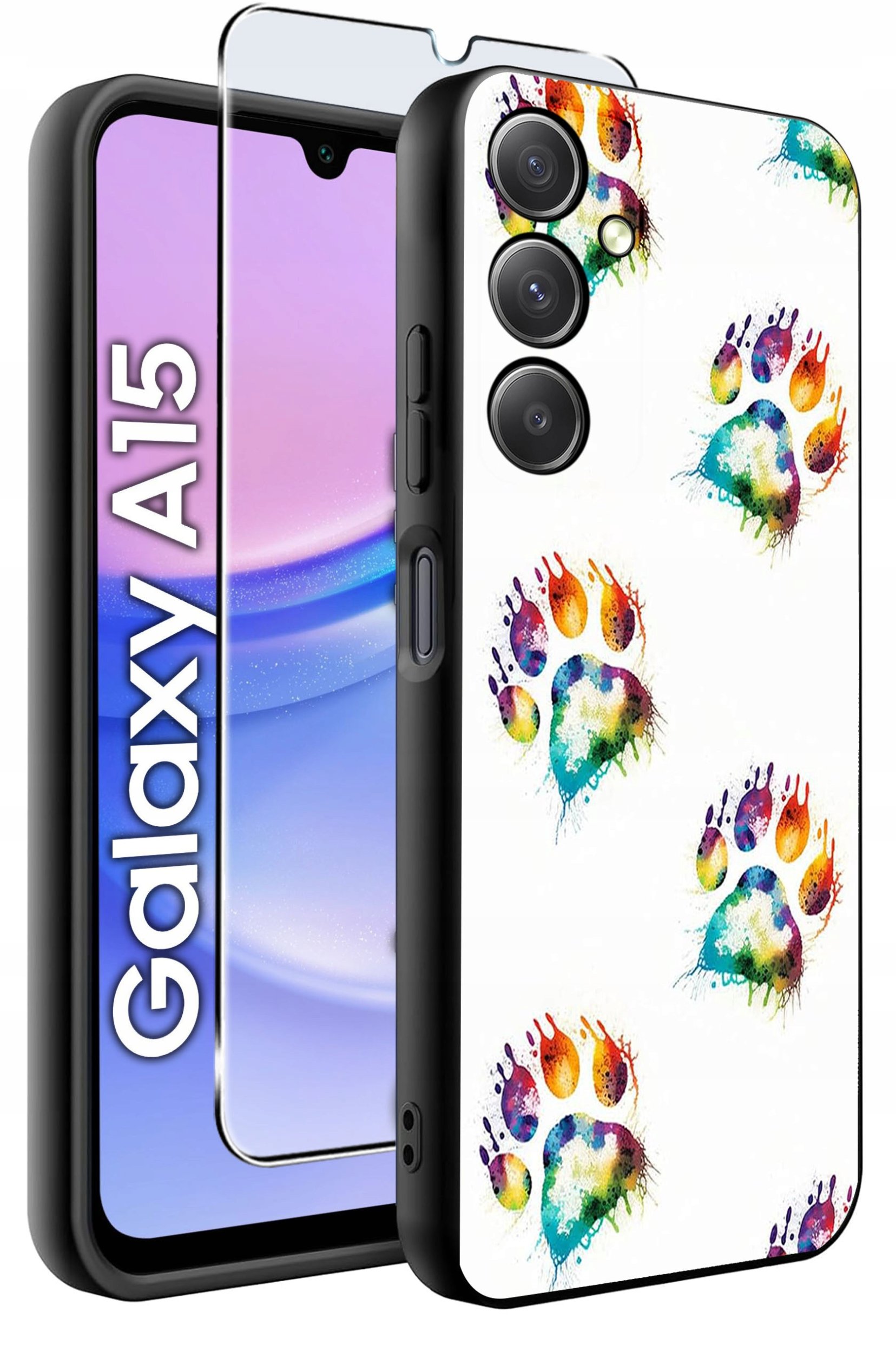 ETUI do Samsung A15 4G | 15 5G WZORY | SILIKONOWE MATT CASE + SZKŁO 9H