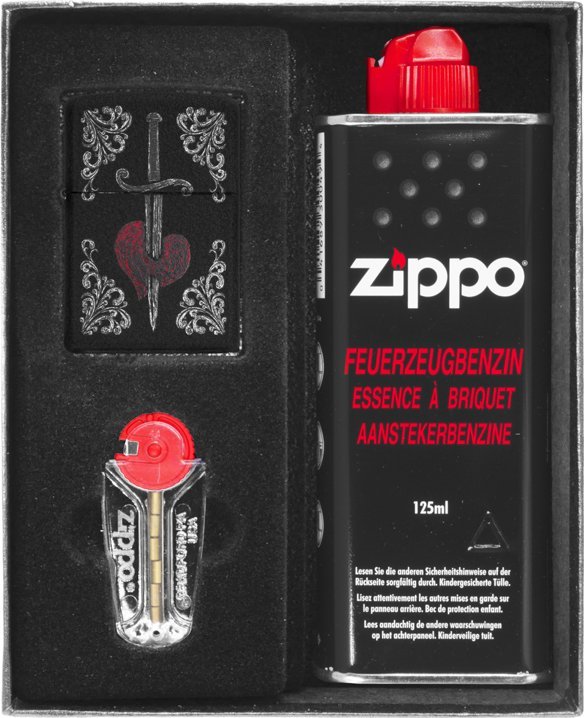 Zestaw ZIPPO Zapalniczka HEART DAGGER TATTO Prezentowy No1