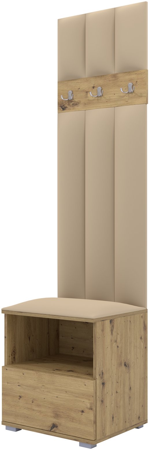 Tapicerowana garderoba Nela IV LUX - kolor dąb artisan + tkanina Trinity 04