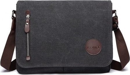 Kono Torba Vintage Męska z Płótna Grafit Karston