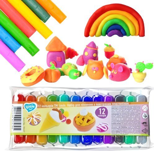 Zestaw lekkiej ciastoliny 12 kolorów 70137