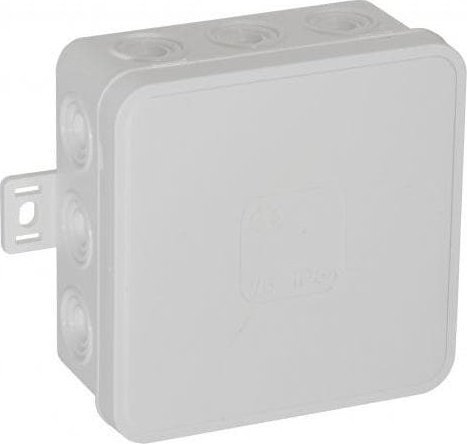 ViPlast Puszka natynkowa pusta 12 wlotów VIPLAST V6 klik BIAŁA IP54 85x85x41mm 036-01