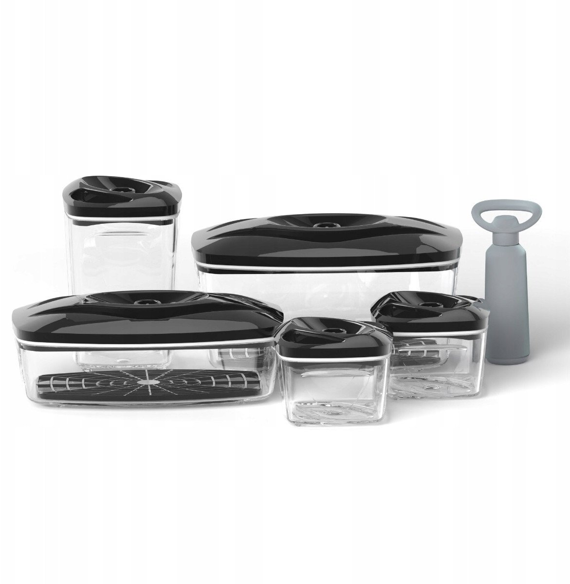 5 pojemników hermetycznych na jedzenie SeeYoo ZESTAW czarny