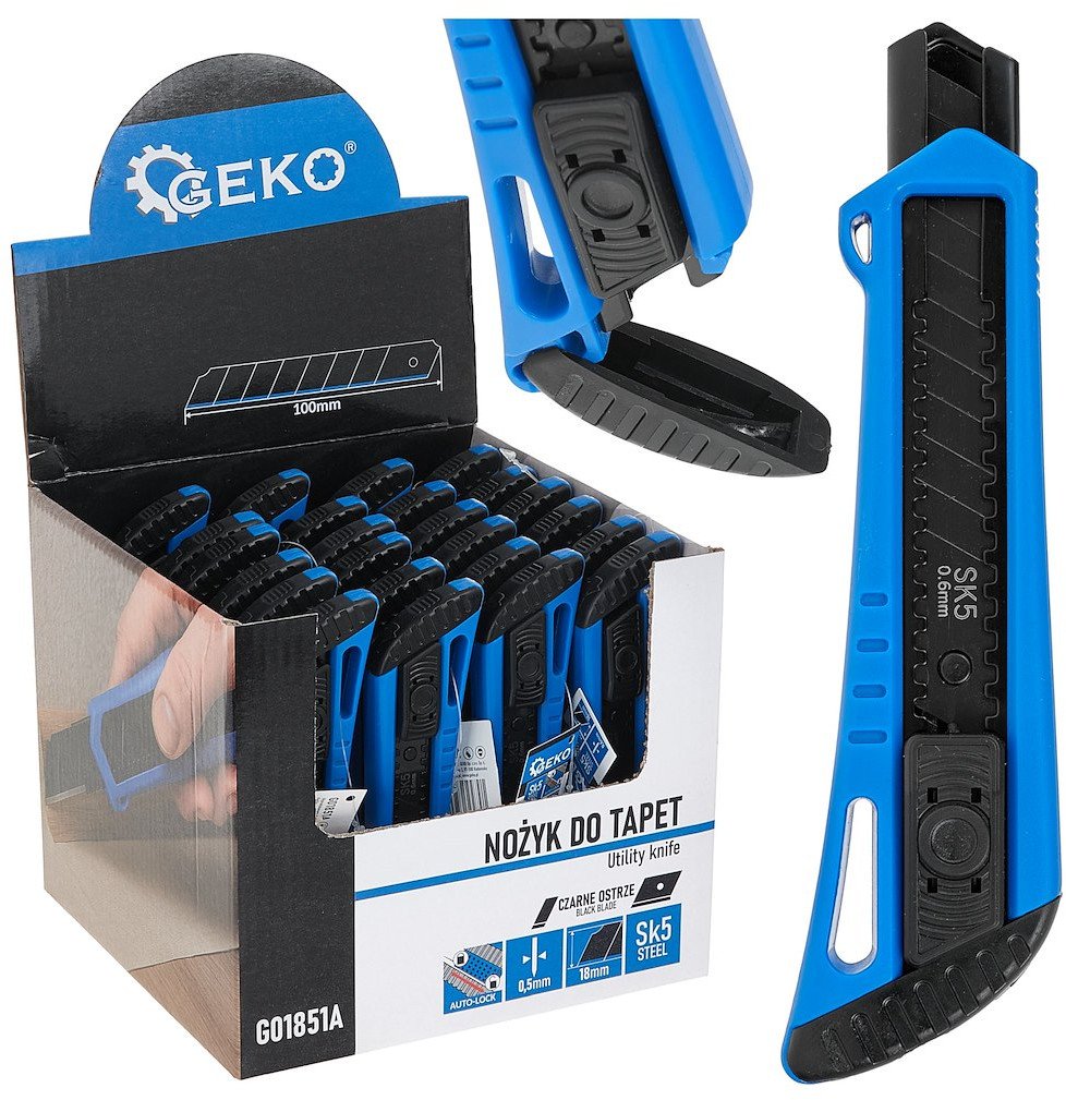 Nożyk do tapet 100x18x0.5mm typ nr. 2 – kartonik wystawowy