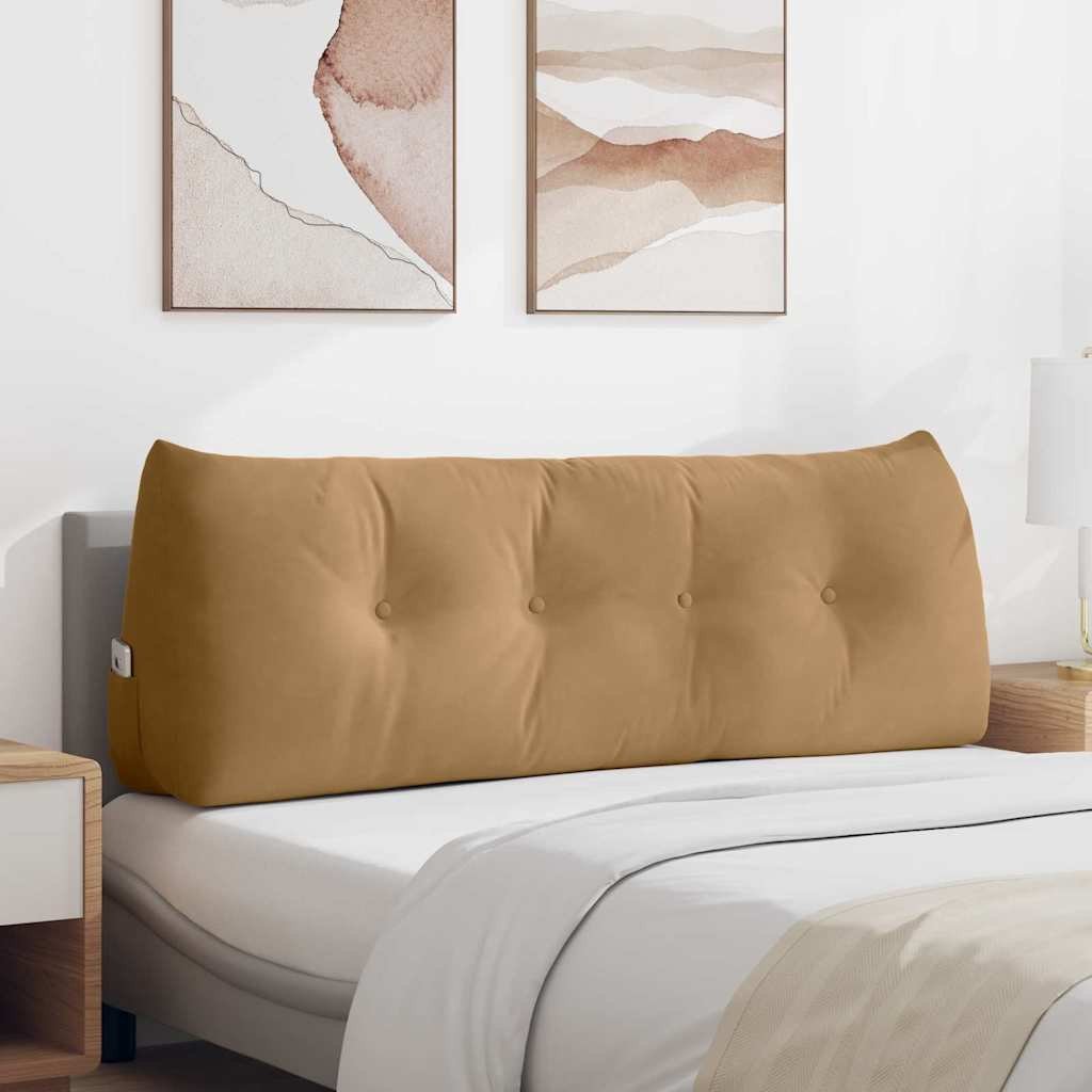 vidaXL Poduszka na plecy Brązowy 140 x 24 x 50 cm Aksamit