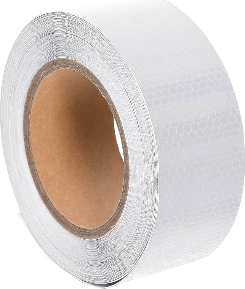 vidaXL Taśma odblaskowa, biały, 5 cm x 20 m, PVC