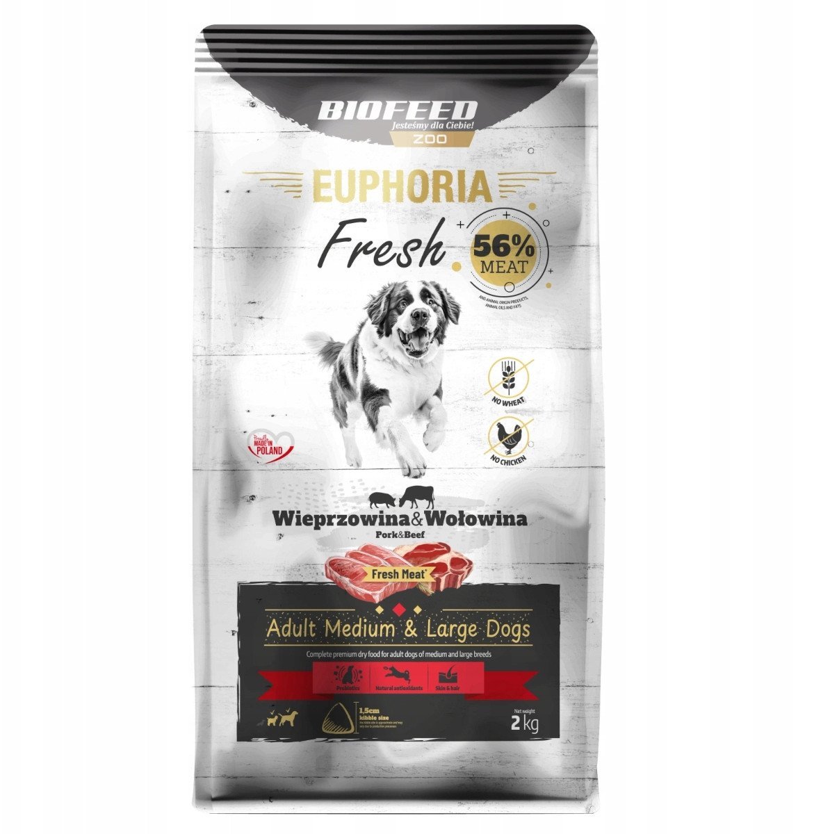 BIOFEED Euphoria Fresh Meat Wieprz/Wołow M/L 2kg