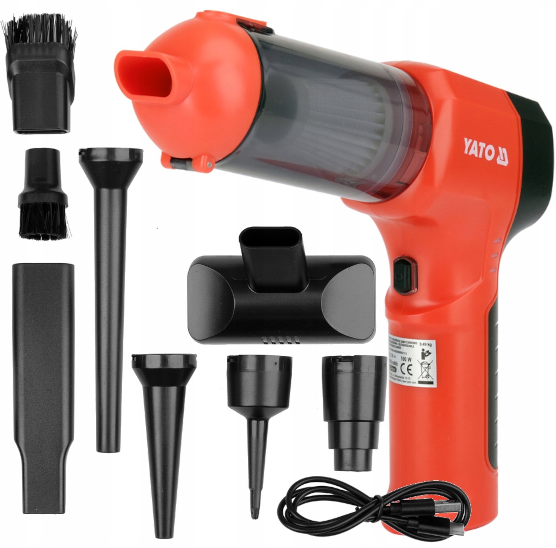 YATO ODKURZACZ SAMOCHODOWY / DMUCHAWA 2w1 11,1V 15000Pa