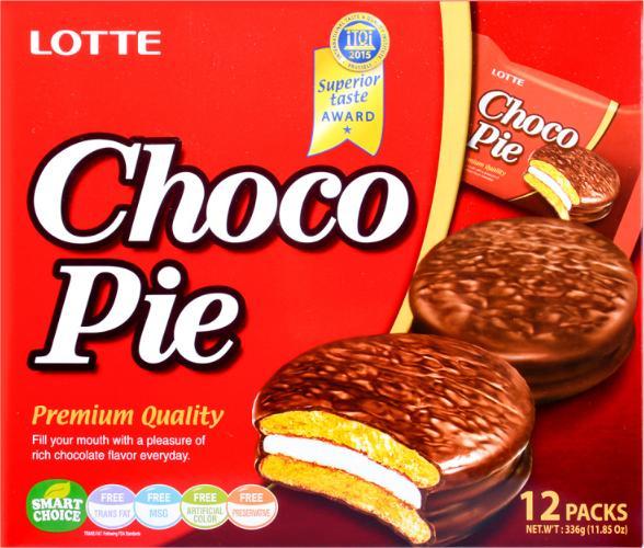 Lotte Choco Pie, ciastka biszkoptowe z pianką, pudełko (12 szt. x 28g) -