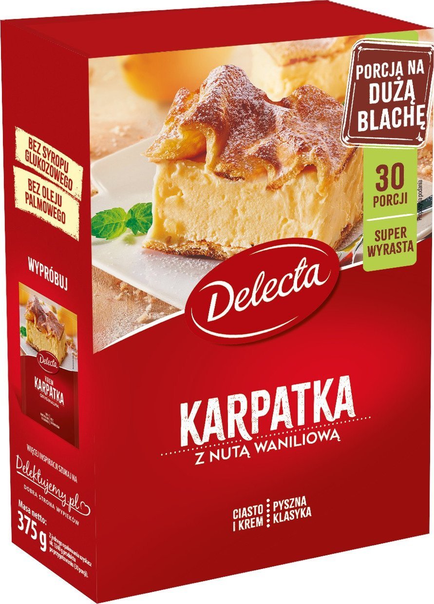 Delecta Ciasto Karpatka DELECTA z nutą waniliową 375 g