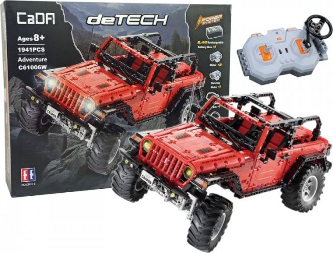 Lean Sport Klocki Konstrukcyjne Auto Terenowe Zdalnie Sterowane Czerwone CADA 1941 Elementów
