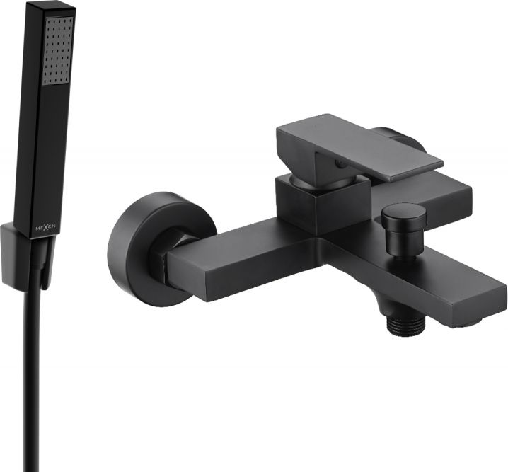 Mexen Mexen Uno R77 bateria wannowa z zestawem prysznicowym, czarna - 7143R77-70