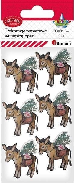 Teka Dekoracje samoprzylepne papierowe 3D osiołki 6szt