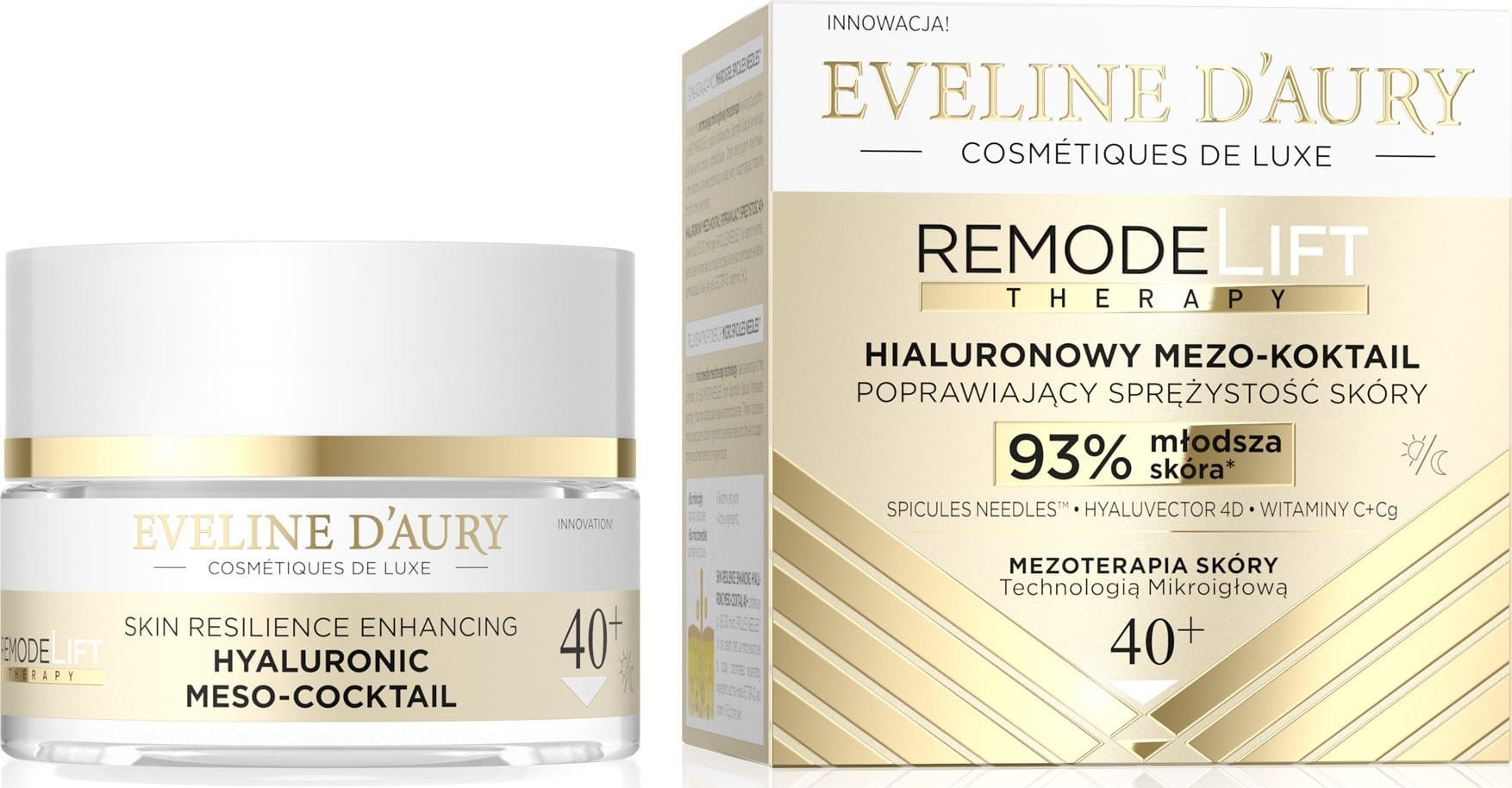 Eveline Remodelift Therapy 40+ Hialuronowy mezo-koktail poprawiający sprężystość skóry 50ml