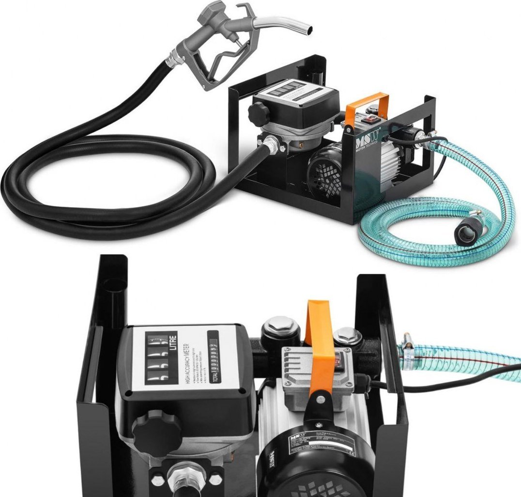 MSW Pompa dystrybutor do paliwa oleju napędowego elektryczna z licznikiem IP55 230 V 600 W 60 l/min