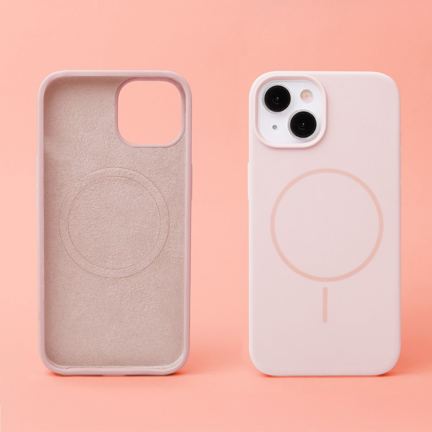 Nakładka Silicone Thin Mag do iPhone 12 / 12 Pro 6,1" jasnoróżowa