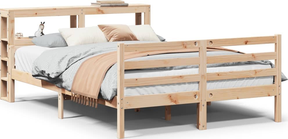 vidaXL vidaXL Rama łóżka z wezgłowiem, 120x190 cm, lite drewno sosnowe