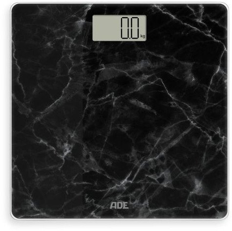 Waga łazienkowa, do 180 kg, 30 x 30 cm, marmurowy wzór, czarna / ADE