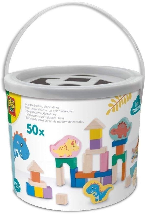SES Drewn.klocki dinozaury wiad.50szt 13204 32040
