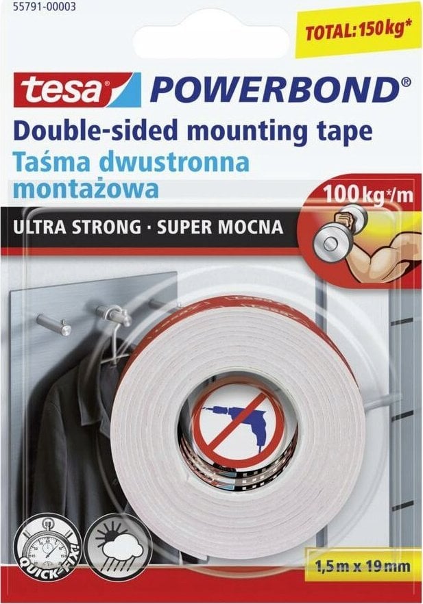 Tesa tesa Powerbond Montageband Ultra Strong 1,5m 19mm
