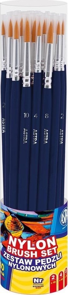 Zestaw pędzli nylonowych 40szt ASTRA