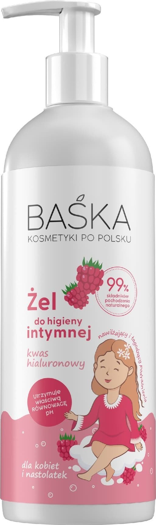 Solverx BAŚKA Żel do higieny intymnej - Kwas Hialuronowy 400 ml