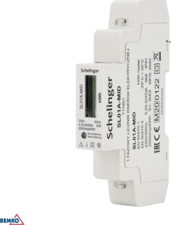 Bemko LICZNIK ENERGII 1 FAZOWY MID SCHELINGER