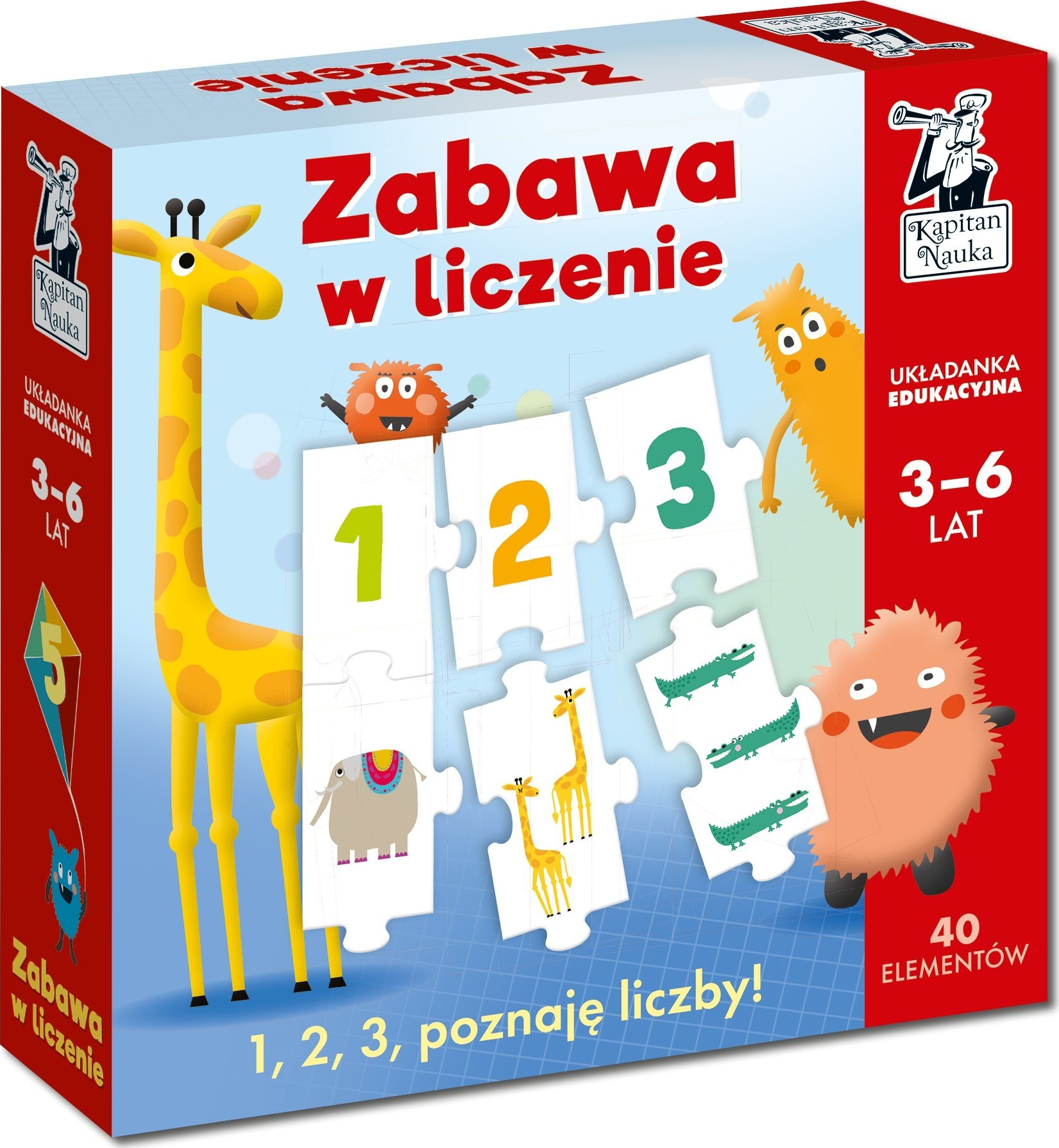 Kapitan Nauka Zabawa w liczenie. Układanka edukacyjna 3-6 lat