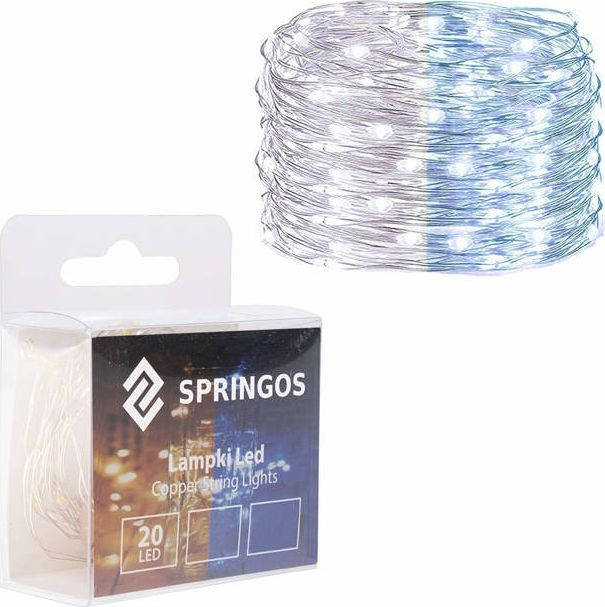 Lampki choinkowe Springos 20 LED biało-niebieskie