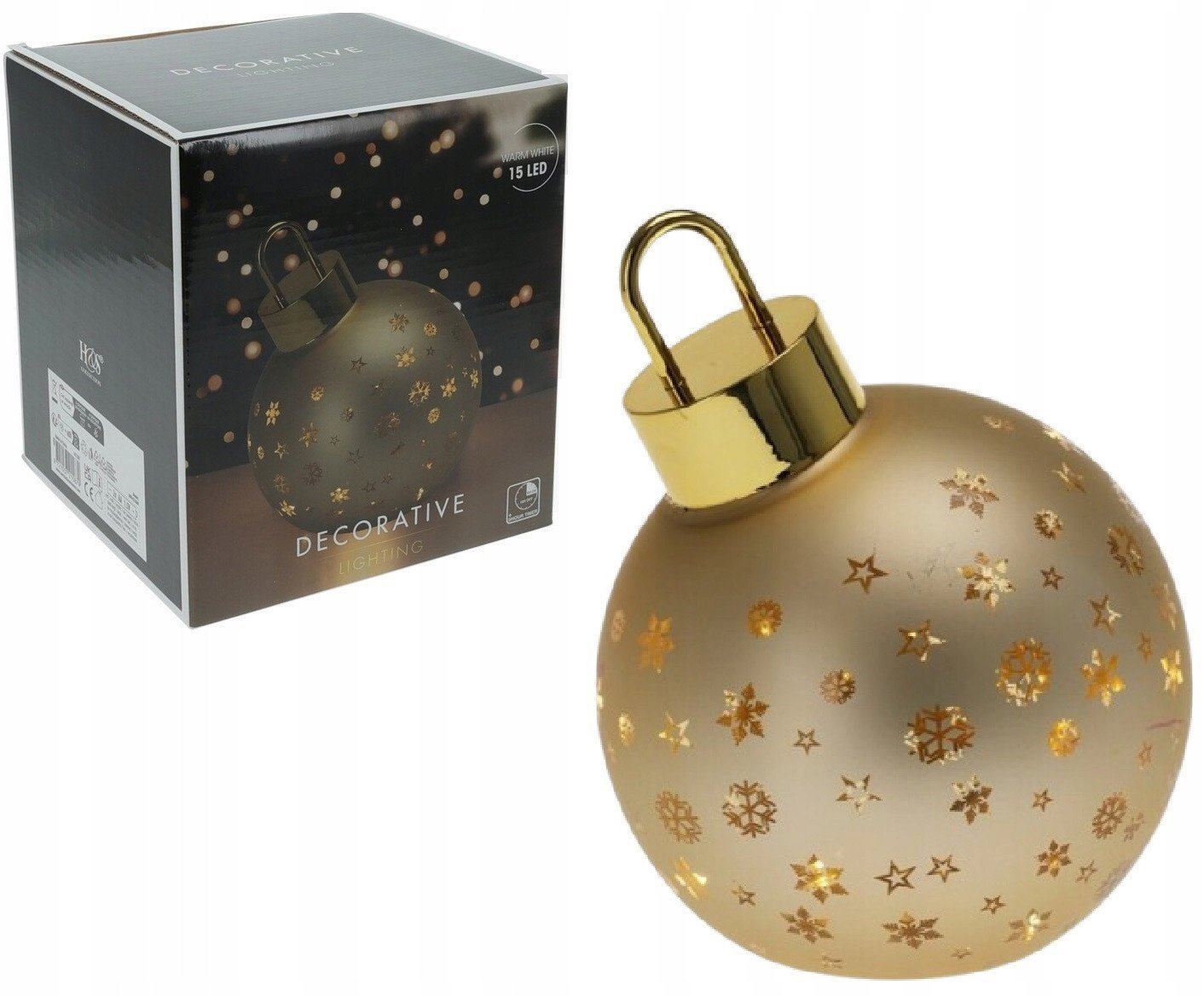 Skrzynkazdrewna Zabawka choinkowa, szklana, 15X18.5 cm, 1 szt.