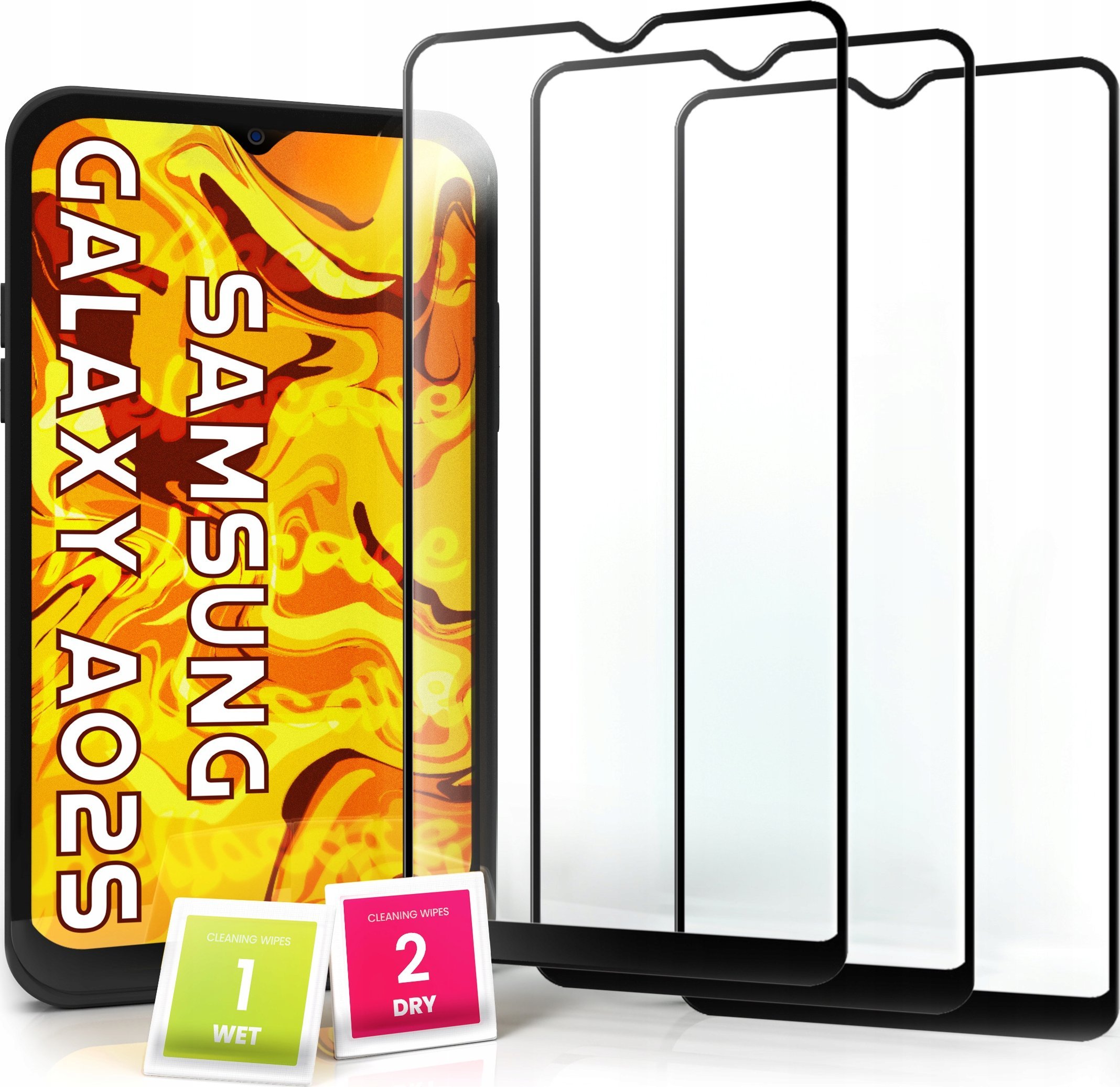 Hello Case 3-pak SZKŁO HARTOWANE DO Samsung Galaxy A02s na cały ekran 9H ochronne 5D