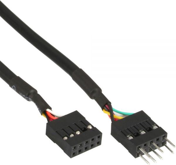 InLine USB 9 pin - USB 9 pin, 0.4m, Czarny (19995D)