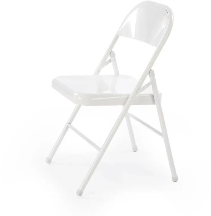 Krzesło metalowe K565 białe składane HALMAR