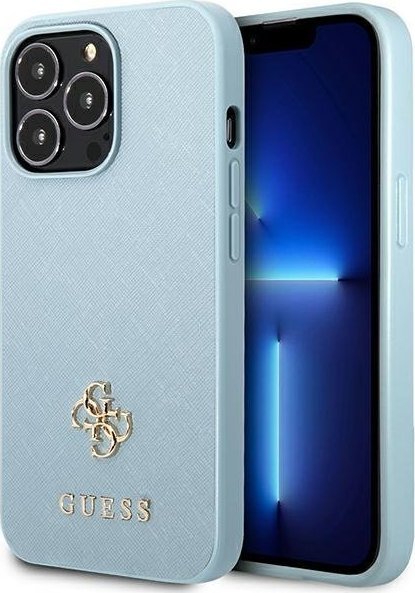 Guess GUHCP13LPS4MB iPhone 13 Pro / 13 6,1 niebieski blue hardcase Saffiano 4G Small Metal Logo NoSize