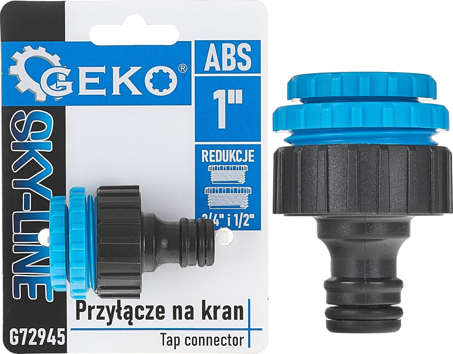 Przyłącze na kran 1" z redukcjami 3/4" i 1/2" SKY-LINE (240)