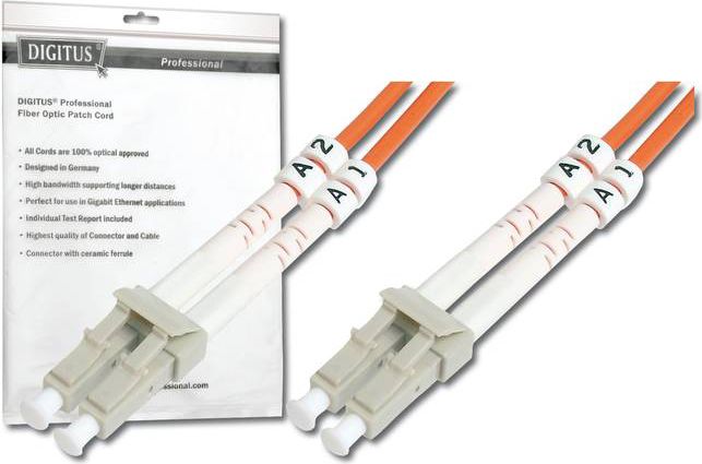 Digitus Patchcord światłowodowy, LC/LC, 50/125um, 10m, pomarańczowy (DK-2533-10)