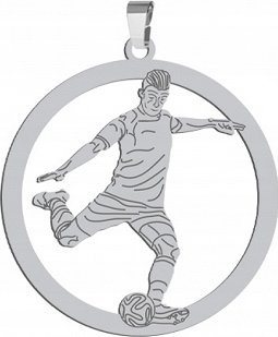 Radziszewska Jewellery Zawieszka Srebrna Piłka Nożna 925 Piłkarz Prezent dla Piłkarza GRAWER