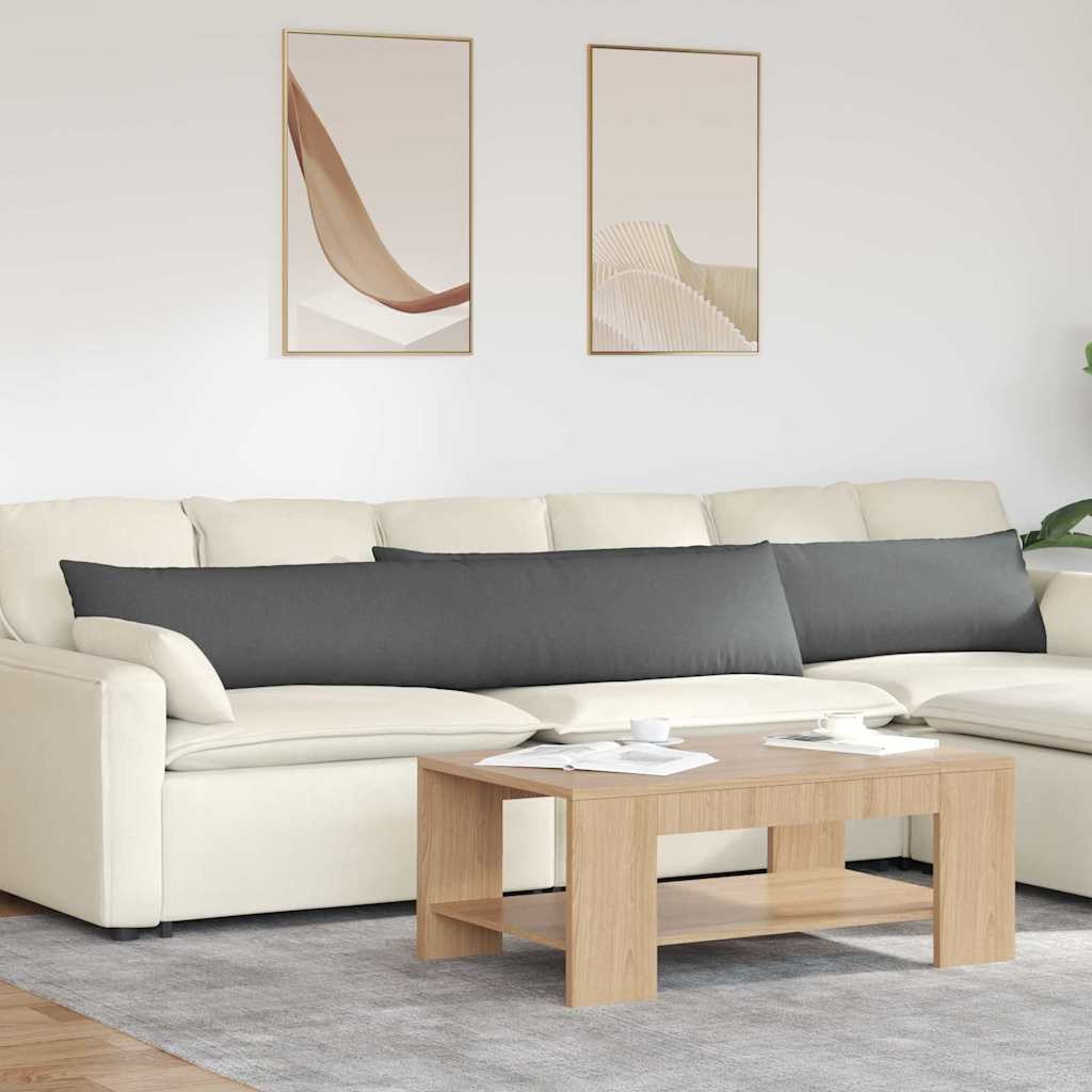 vidaXL Poduszki na sofę 2 pcs Ciemnoszary 200 x 40 cm tkanina
